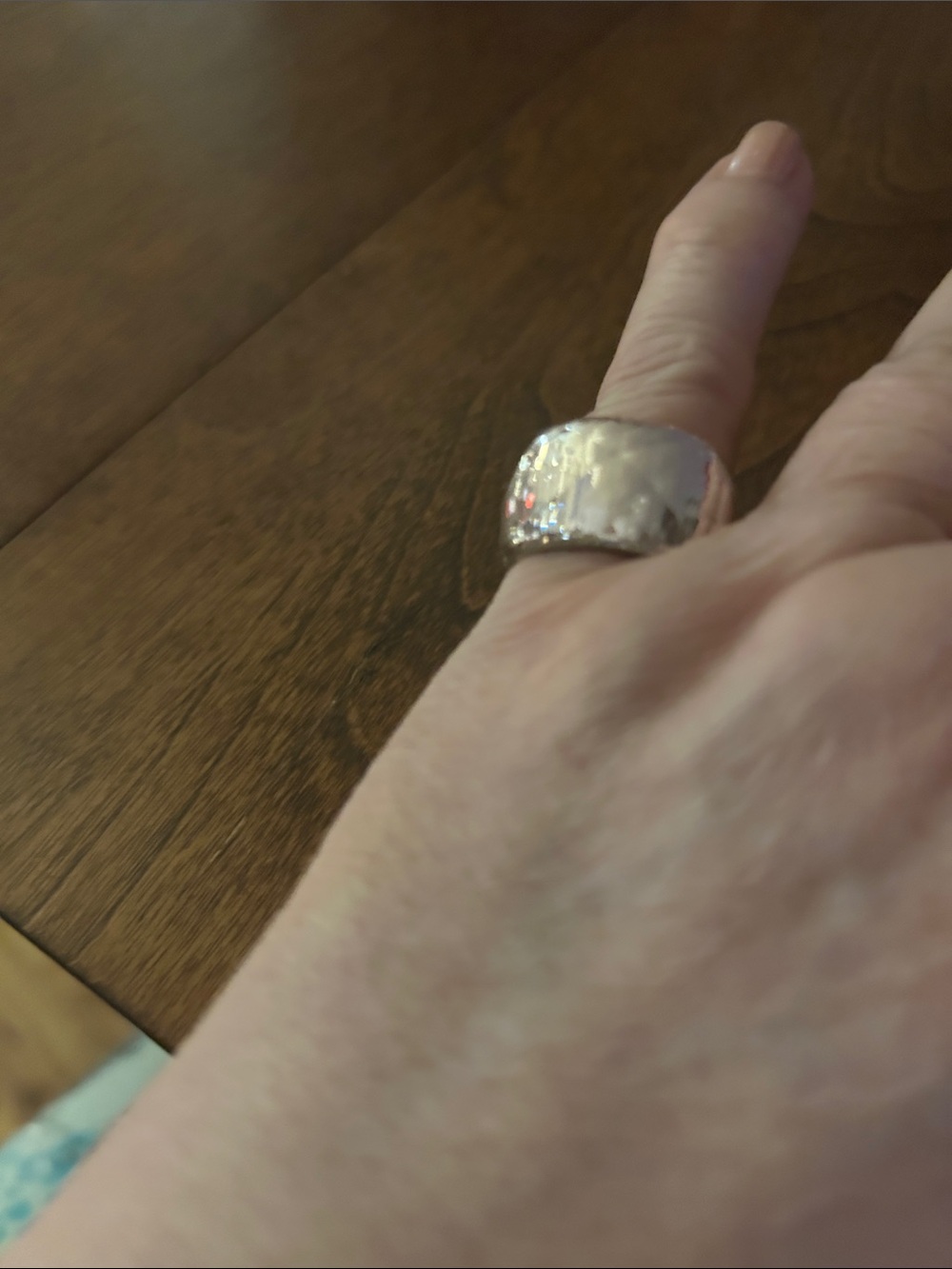 Pandora Chunky Silver Textured Dome Ring